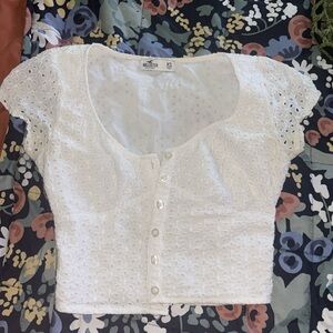 hollister white button top